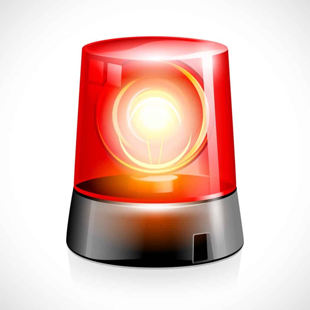 vector illustration of red flashing emergency light